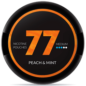77 Peach Mint Medium nicotine pouch can