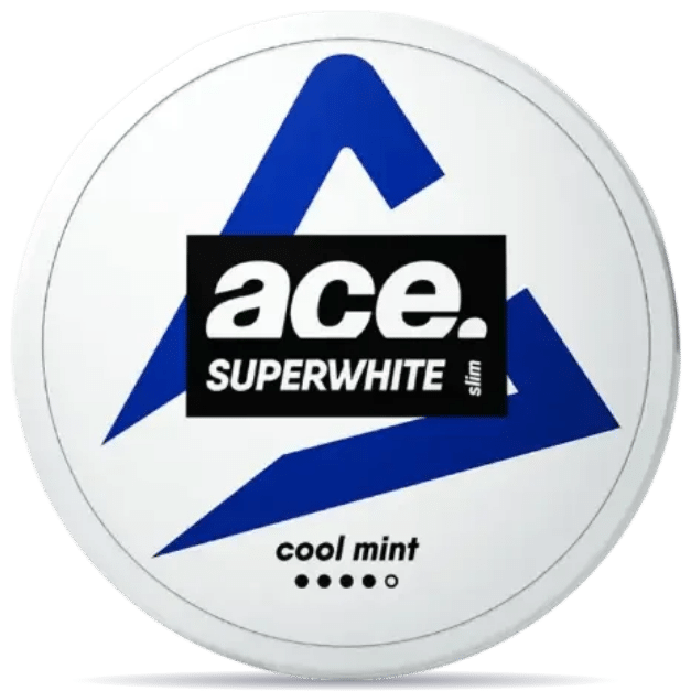 Front view of a can of ACE Cool Mint nicotine pouches