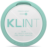 Front view of a can of KLINT Freeze Mint #4 Extra Strong Sli nicotine pouches