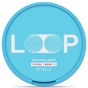 Front view of a can of LOOP Ice Cool Mint Strong nicotine pouches