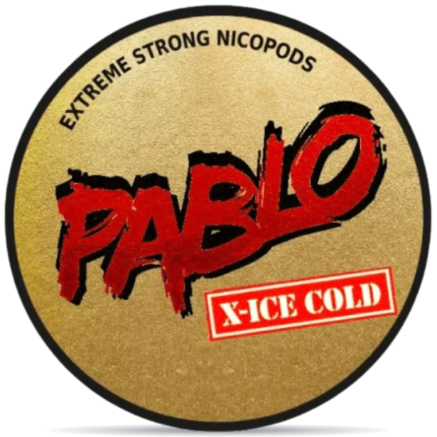 Front view of a can of PABLO X-ice Cold nicotine pouches