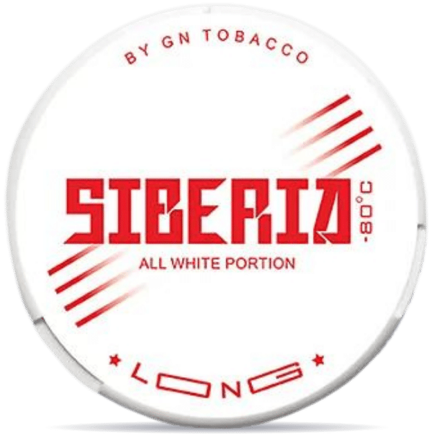 Front view of a can of SIBERIA Long Portion nicotine pouches